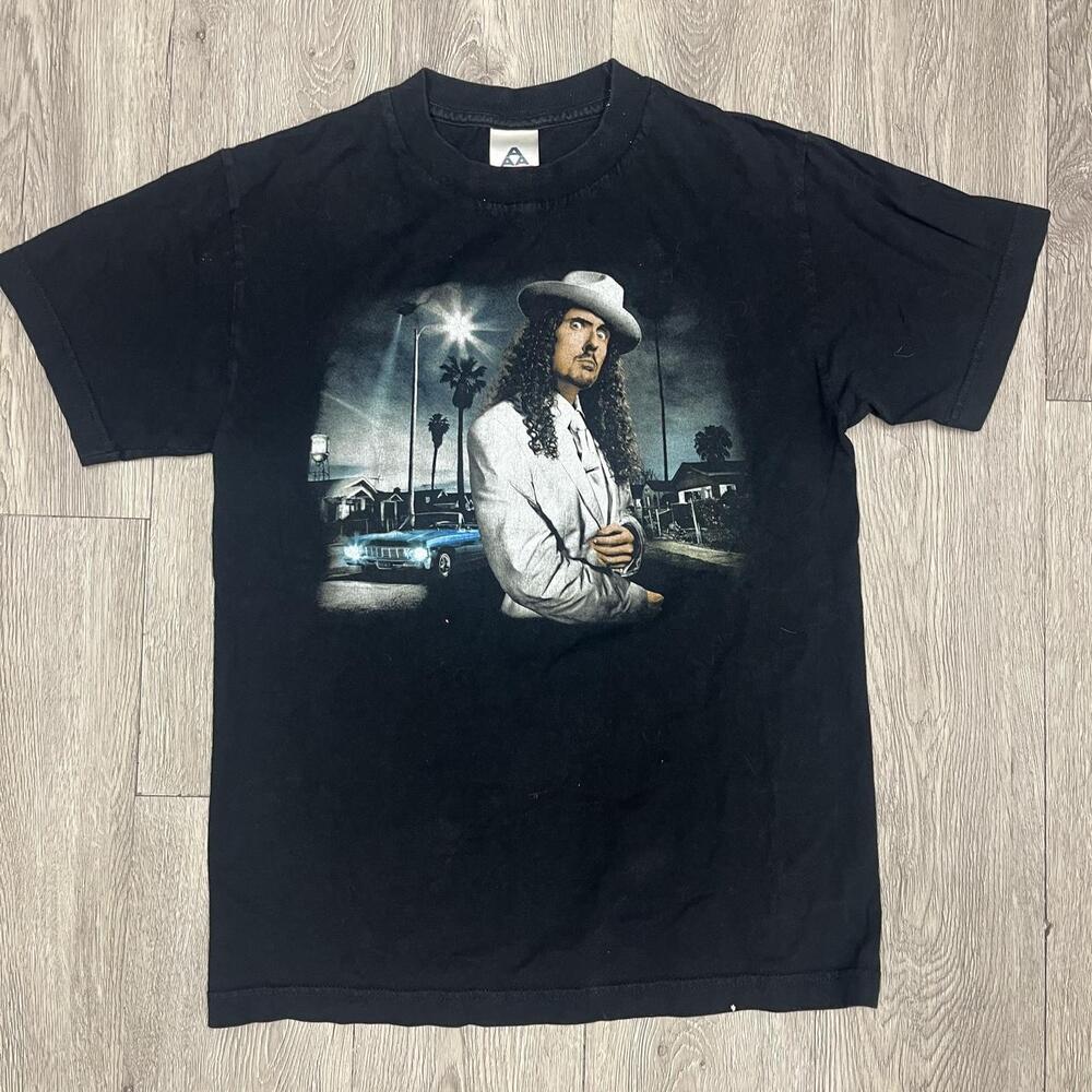 weird al yankovic vintage 90s band tee white suit hat size Small